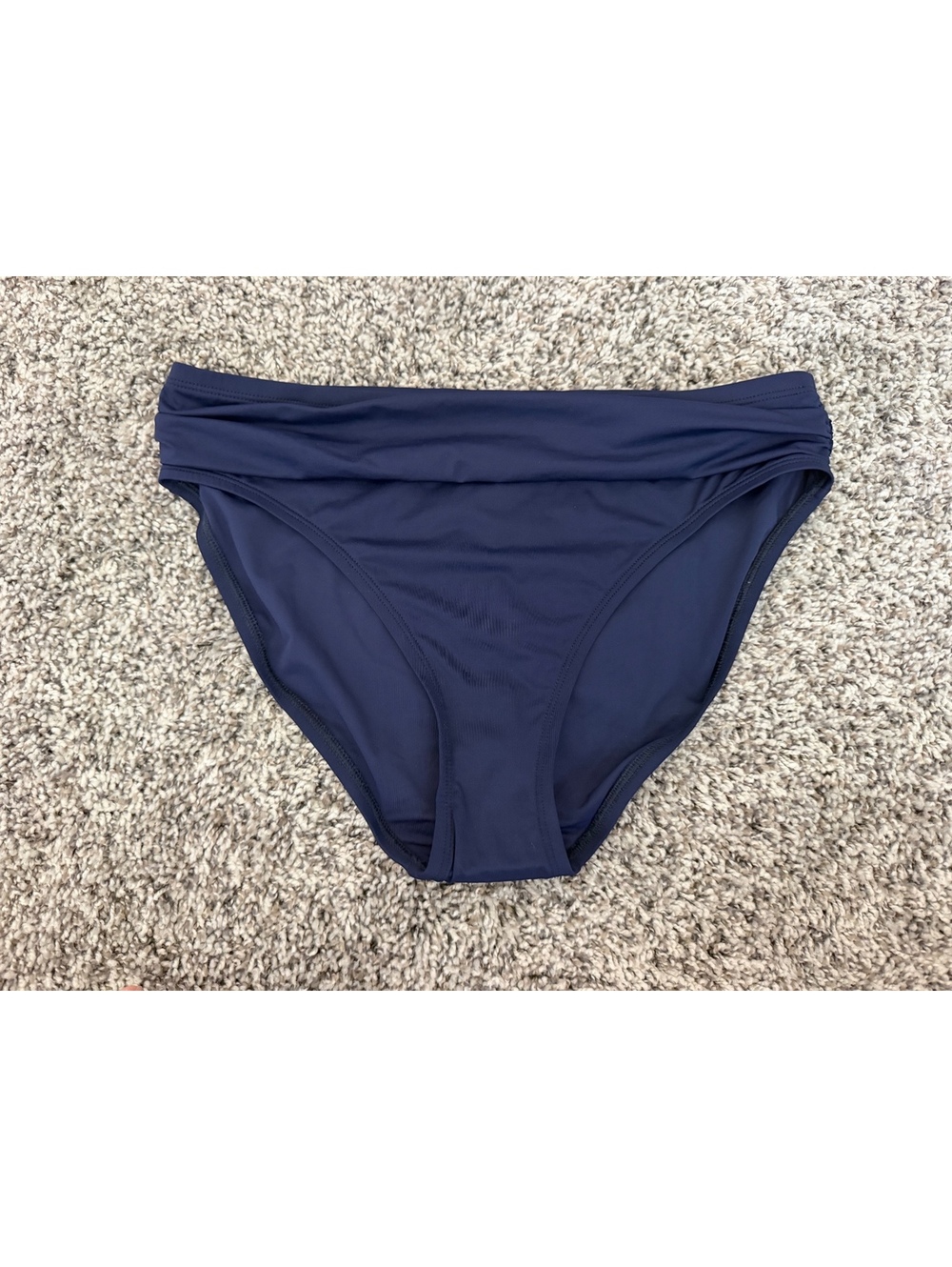 Tommy Bahama NWT Navy Blue High Waist Roll-top Bikini Swim Bottom Size M